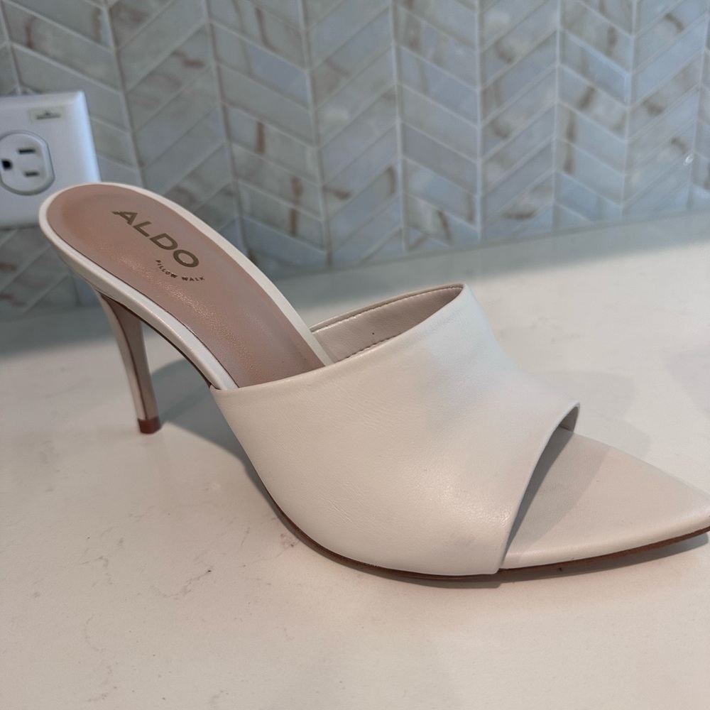 Aldo Cream Heeled Mules for Women